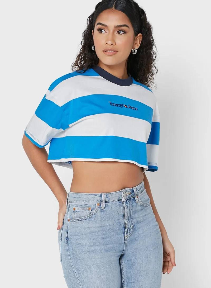 TOMMY JEANS Crew Neck Stripe Detail T-Shirt