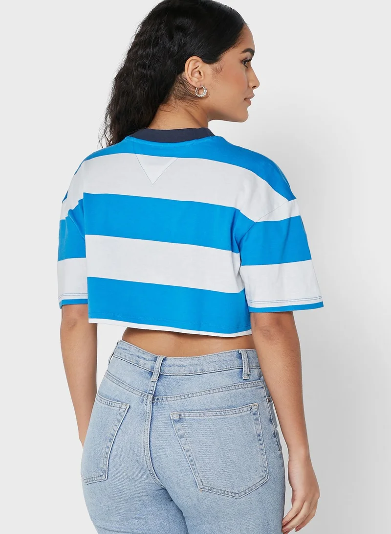 TOMMY JEANS Crew Neck Stripe Detail T-Shirt