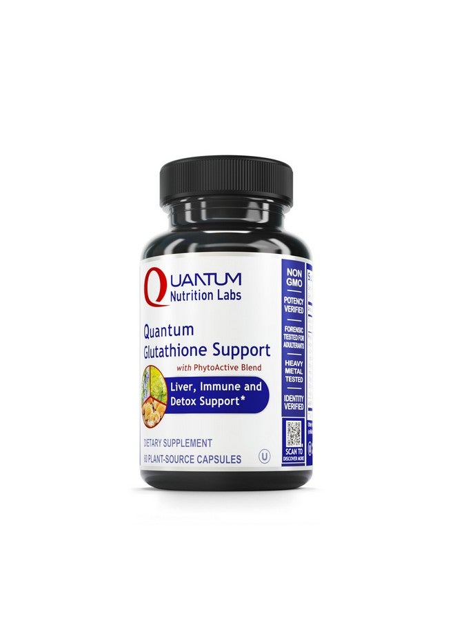 Quantum Nutrition QNL Glutathione Support - Glutathione Capsules for Adults - Organic Antioxidant, Liver & Immune Support Supplement - Supports Eye Health - 60 Plant-Source Capsules - Image 1