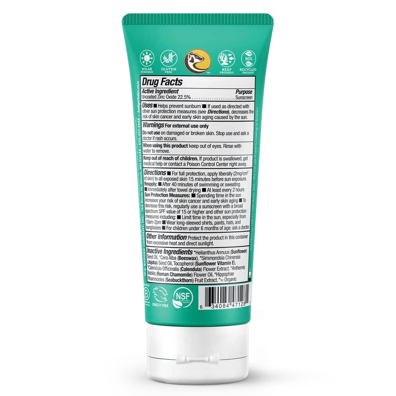 Badger كريم واقي شمس معدني للأطفال من بادجر SPF 40، واقي شمس عضوي للأطفال مع أكسيد الزنك، طيف واسع، آمن للشعاب المرجانية، مقاوم للماء، مختبر من قبل أطباء الأطفال، واقي شمس للأطفال ذوي البشرة الحساسة، 2.9 أونصة سائلة - Image 2