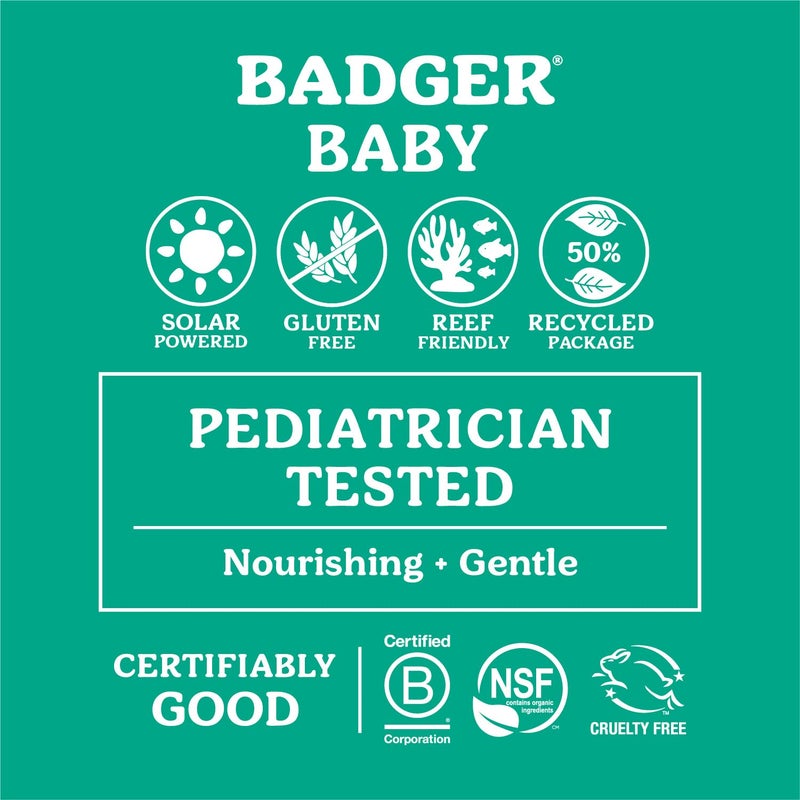 Badger كريم واقي شمس معدني للأطفال من بادجر SPF 40، واقي شمس عضوي للأطفال مع أكسيد الزنك، طيف واسع، آمن للشعاب المرجانية، مقاوم للماء، مختبر من قبل أطباء الأطفال، واقي شمس للأطفال ذوي البشرة الحساسة، 2.9 أونصة سائلة - Image 3