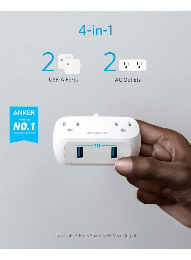 Anker Extension Cord,Mini Power Strip with USB Ports ,2 Outlets and 2 USB-A Ports, Flat Plug, 5 ft Extension Cord, Safety System for Travel, Desk, and Home Office, TUV Listed - Image 2