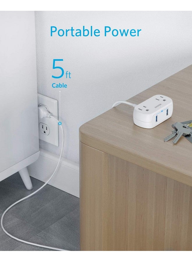 Anker Extension Cord,Mini Power Strip with USB Ports ,2 Outlets and 2 USB-A Ports, Flat Plug, 5 ft Extension Cord, Safety System for Travel, Desk, and Home Office, TUV Listed - Image 5