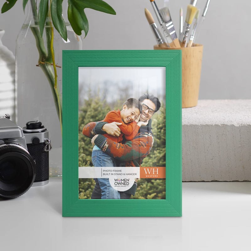 Renditions Gallery 5x7 inch Picture Frame Set of 2 High-end Modern Style  Made of Solid Wood and High Definition Glass Ready for Wall and Tabletop Photo Display  Green Frame - Image 2