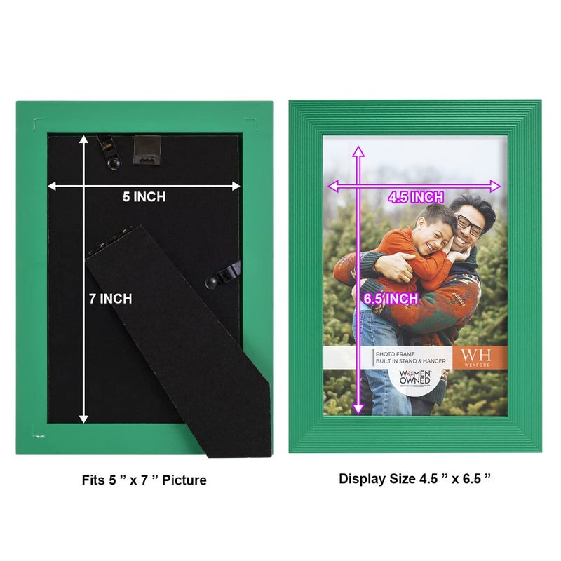 Renditions Gallery 5x7 inch Picture Frame Set of 2 High-end Modern Style  Made of Solid Wood and High Definition Glass Ready for Wall and Tabletop Photo Display  Green Frame - Image 3