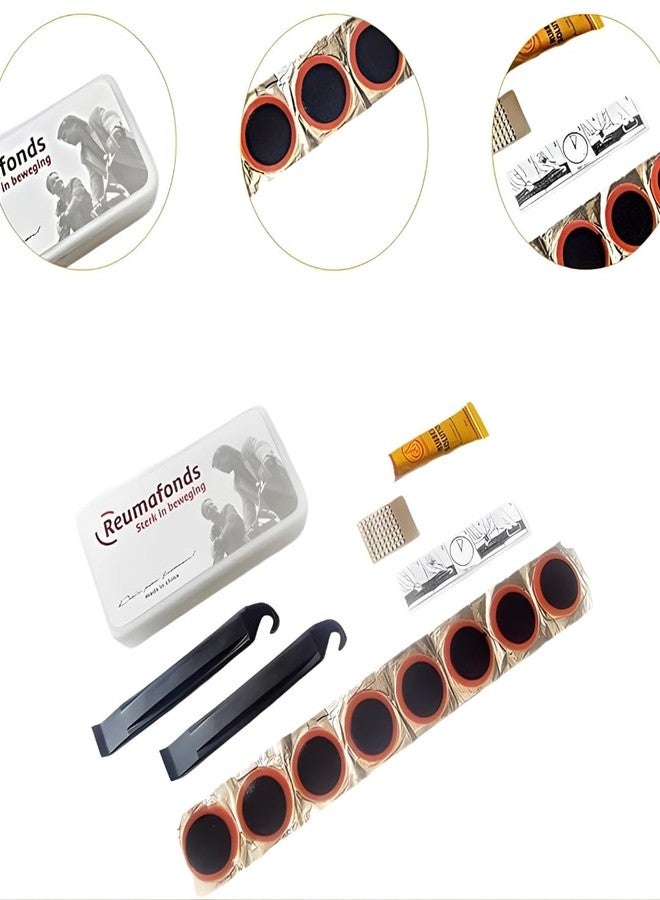 FCCRACING Bicycle Tyre Repair Kit | Portable Cycle Puncture Repair Tool Set with Patches and Tire Levers | Inner Tube Puncture Repair Kit - Image 4