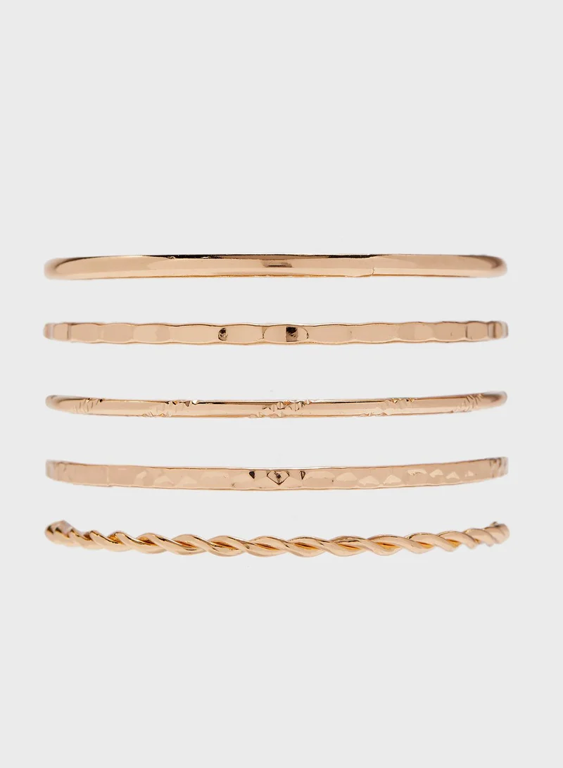 FOREVER 21 Multipack Hammered Bangle Bracelets