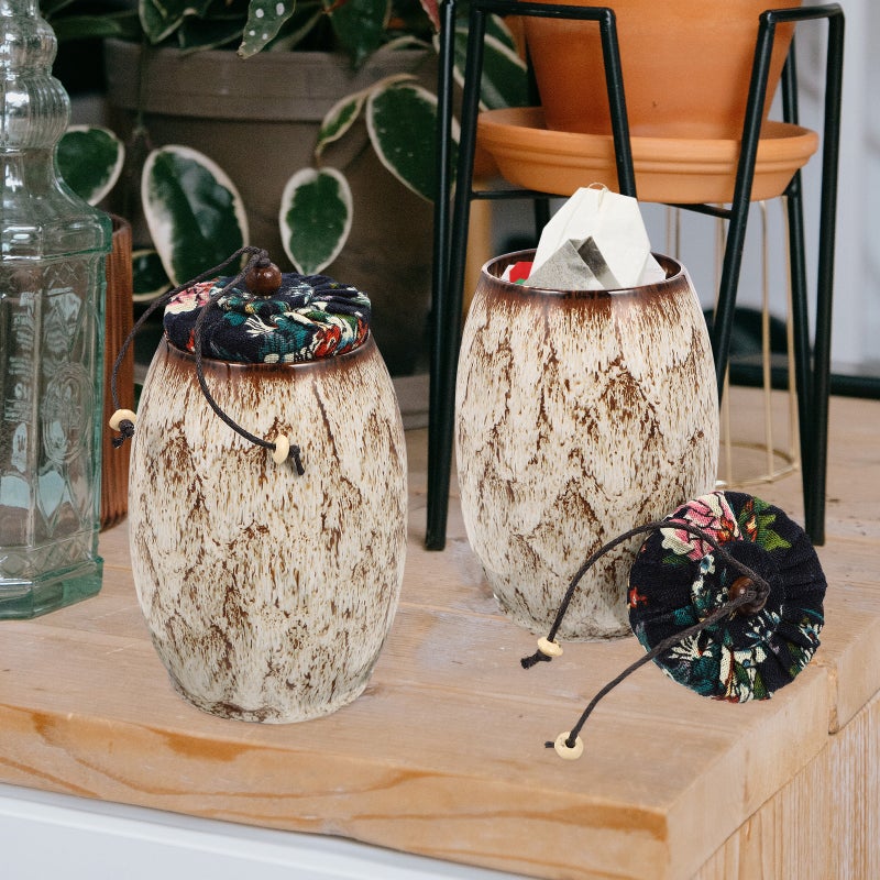 Ceramic Tea Jar Decorative Loose Tea Container Multi-function Tea Canister Sealed Tea Jar - Image 3