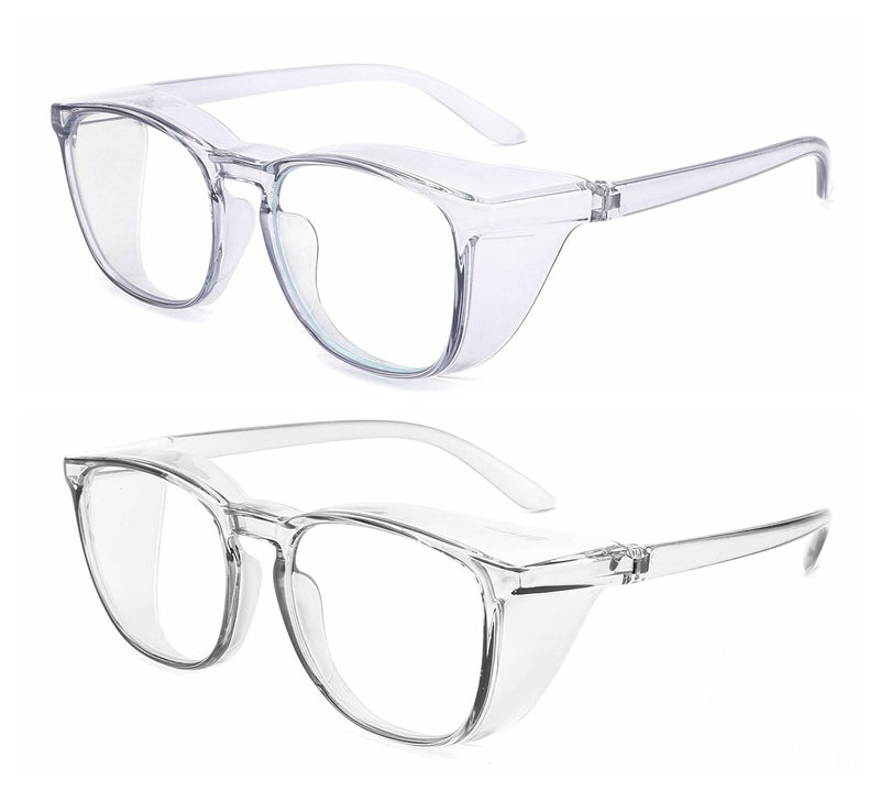 Alsenor Safety Glasses Anti Fog Goggles Protective Eyewear Blue Light Blocking Anti Dust UV Protection Glasses For Men Women (2 Pack (Blue + Grey)) - Image 2