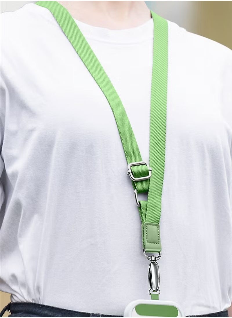 Generic - Phone Lanyard Wrist and Neck Adjustable Strap Smartphone Chain with Adhesive Anti-loss Anti-drop Strap Compatible with Most Smartphones Samsung iPhone Series Green - Image 1
