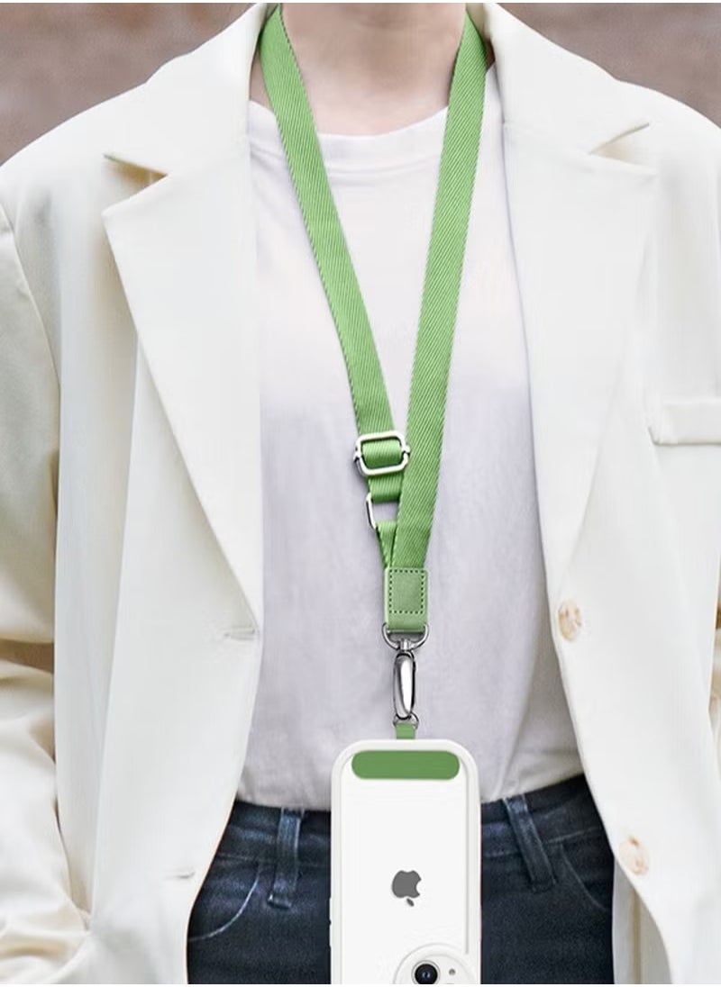 Generic - Phone Lanyard Wrist and Neck Adjustable Strap Smartphone Chain with Adhesive Anti-loss Anti-drop Strap Compatible with Most Smartphones Samsung iPhone Series Green - Image 1