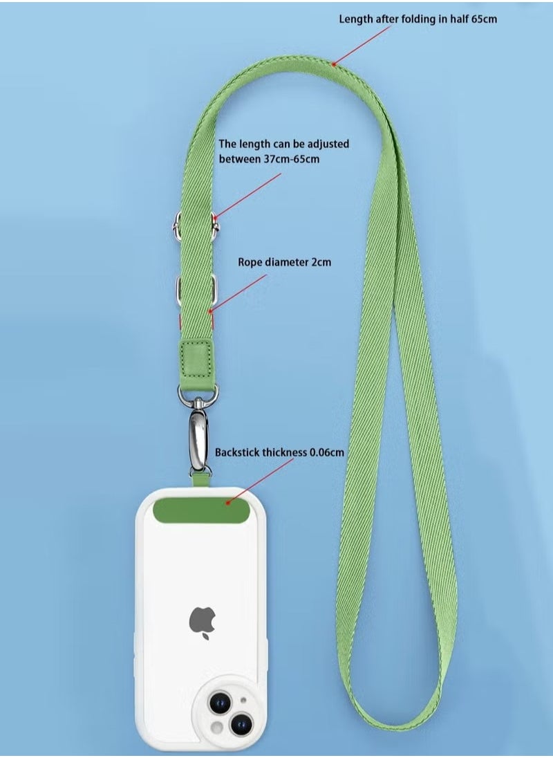 Generic - Phone Lanyard Wrist and Neck Adjustable Strap Smartphone Chain with Adhesive Anti-loss Anti-drop Strap Compatible with Most Smartphones Samsung iPhone Series Green - Image 1