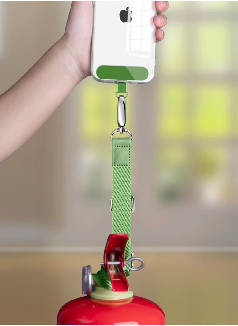 Generic - Phone Lanyard Wrist and Neck Adjustable Strap Smartphone Chain with Adhesive Anti-loss Anti-drop Strap Compatible with Most Smartphones Samsung iPhone Series Green - Image 1