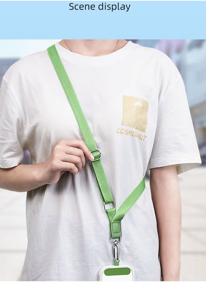 Generic - Phone Lanyard Wrist and Neck Adjustable Strap Smartphone Chain with Adhesive Anti-loss Anti-drop Strap Compatible with Most Smartphones Samsung iPhone Series Green - Image 1