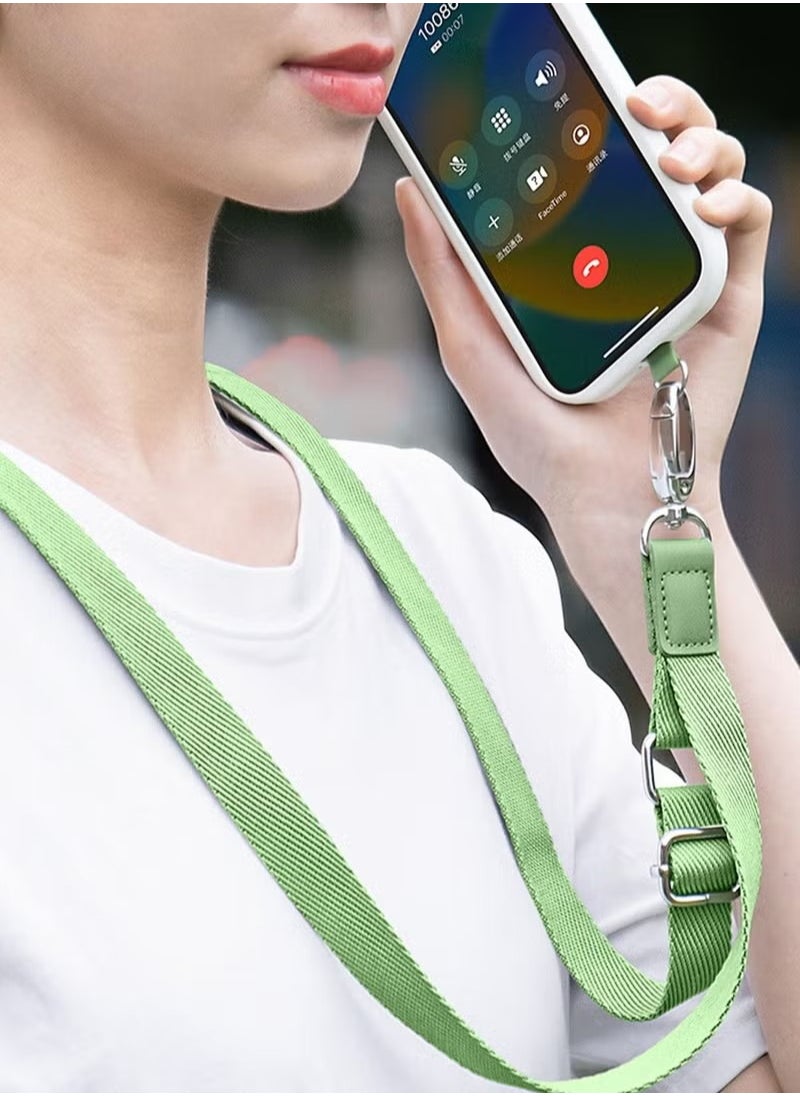 Generic - Phone Lanyard Wrist and Neck Adjustable Strap Smartphone Chain with Adhesive Anti-loss Anti-drop Strap Compatible with Most Smartphones Samsung iPhone Series Green - Image 1