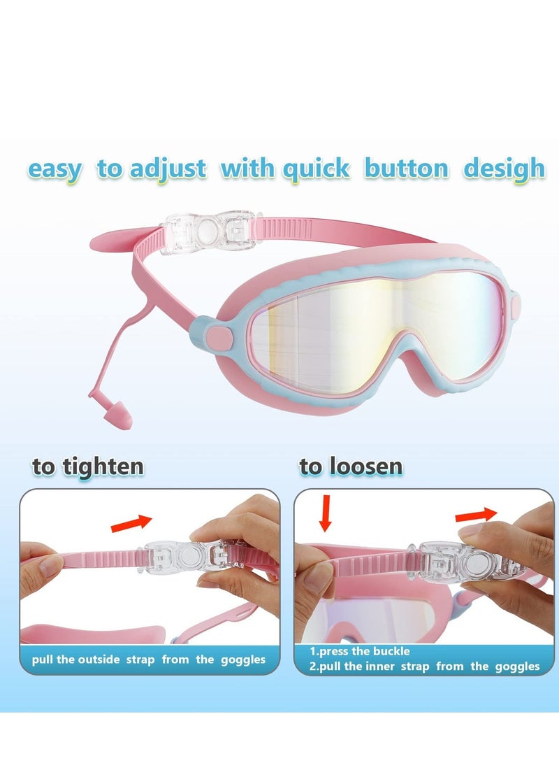 Y&D 2 Pack Swimming Googles for Children Swim Age 3 14 No Leaking Anti Fog Kids Wide Vision Glasses - Image 3