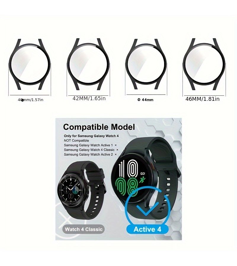 غطاء حماية شفاف متوافق مع ساعة Watch 4 لحماية كاملة للجسم بحجم 44mm من Galaxy - Image 2