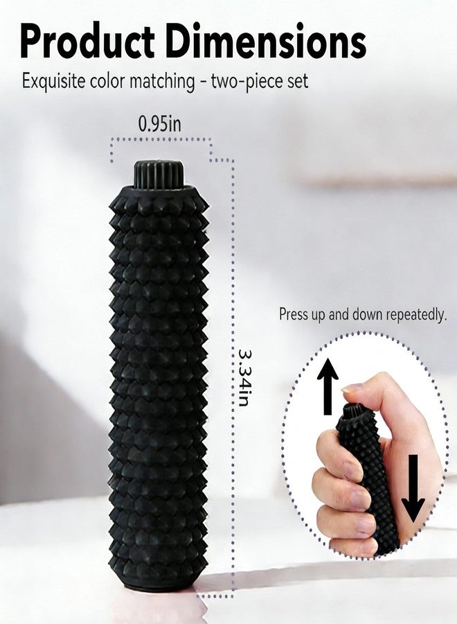 Parawo 2PCS Little Ouchies Pain Stim Fidget,Spiky Sensory Fidget Toys for Adults Anxiety Relief(Black,Grey) - Image 4