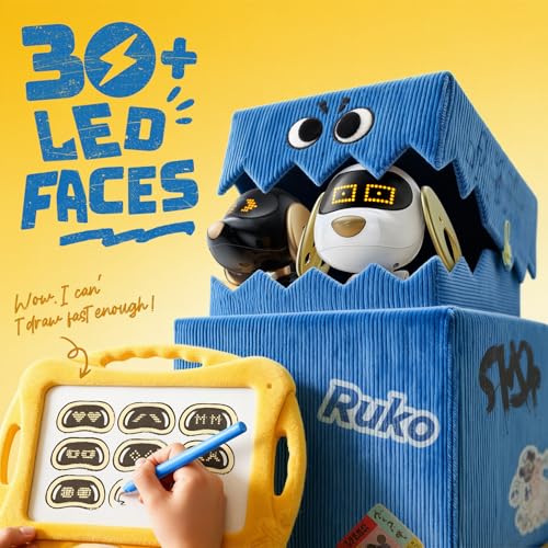 Ruko 18011 Smart Robot Dog Interactive Puppy with 30 LED Expressions Programmable Play 24 GHz Remote Gesture Control Toy for Kids Age 3 - Image 5