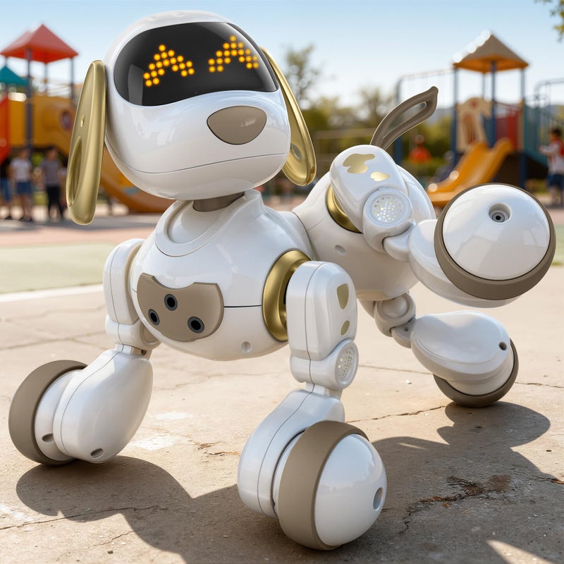 Ruko 18011 Smart Robot Dog Interactive Puppy with 30 LED Expressions Programmable Play 24 GHz Remote Gesture Control Toy for Kids Age 3 - Image 3