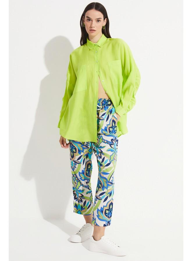 جون قميص مودال بليند بأكمام مفصلة حصري لشهر يونيو - أخضر فاتح - Image 4