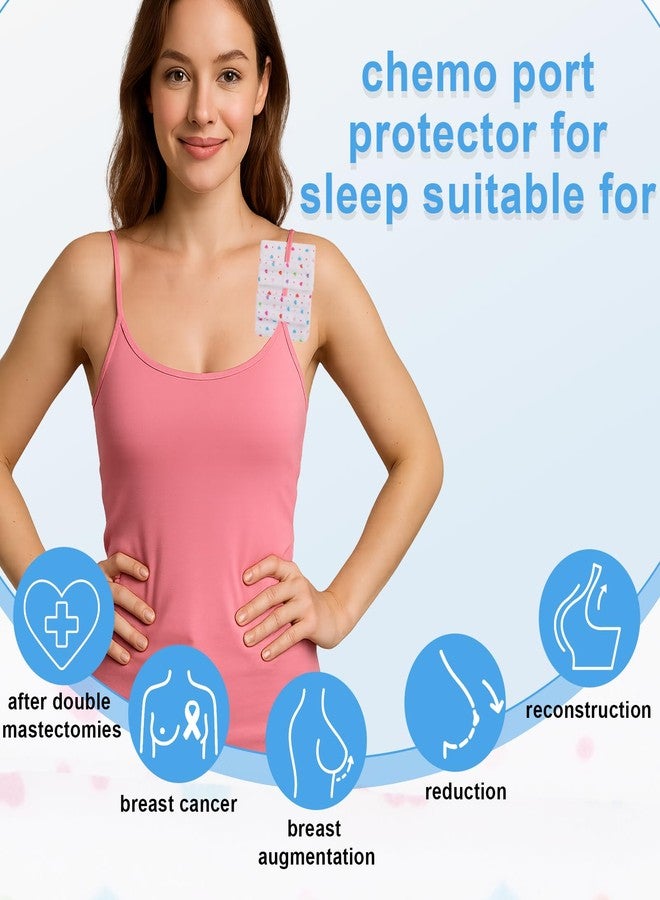 FDFuZhao 2 Pack Bra Strap Pads Protector for Chest Port, Pacemaker Pillows for Bra Post-Surgery, Port Pillows for Chemo Patients, Soft Chemo Port Pillow Recovery Cushion for Chest Heart Support(Love Print) - Image 4