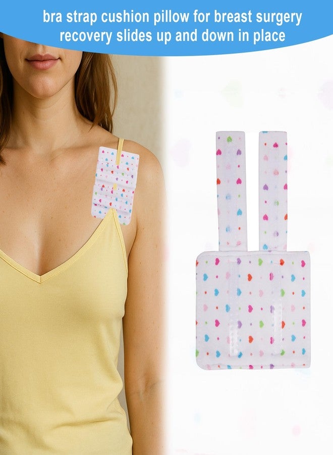 FDFuZhao 2 Pack Bra Strap Pads Protector for Chest Port, Pacemaker Pillows for Bra Post-Surgery, Port Pillows for Chemo Patients, Soft Chemo Port Pillow Recovery Cushion for Chest Heart Support(Love Print) - Image 5