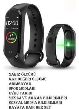 Qasul M4 Smart Bracelet Color LED Screen Sensor Vibration Touch Black  - Image 4