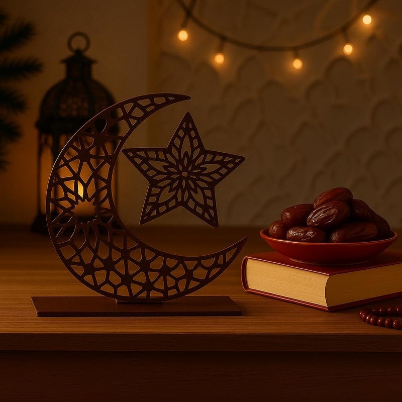 Horoof Home Wooden Eid Mubarak Decorations - Image 2
