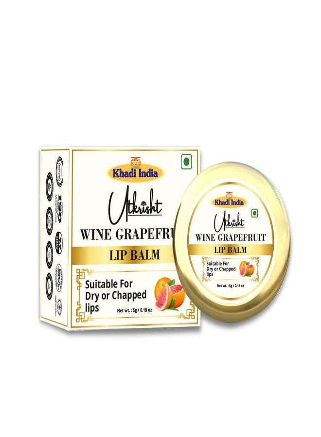 Utkrisht Utkristh Khadi Natural Lip Balm 5 gm | Infused with Wine Grapefruit | For Dark, Pigmented, Dry & Chapped Lips | Long Lasting Moisturization for Soft, Smooth & Glossy Lips | Lip Balm For Men & Women - Image 1