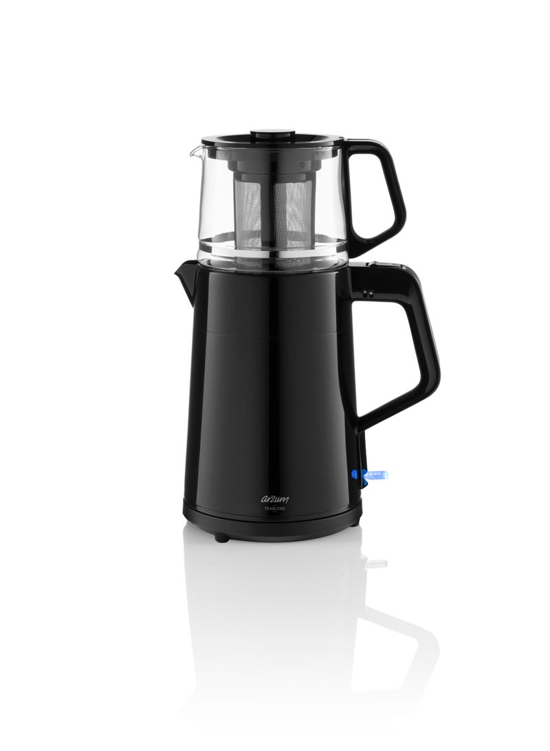 Arzum Teablend Electric Tea Maker 1.8L Kettle & 0.8L Glass Teapot (AR3141) Black AR3141-0100 black - Image 2
