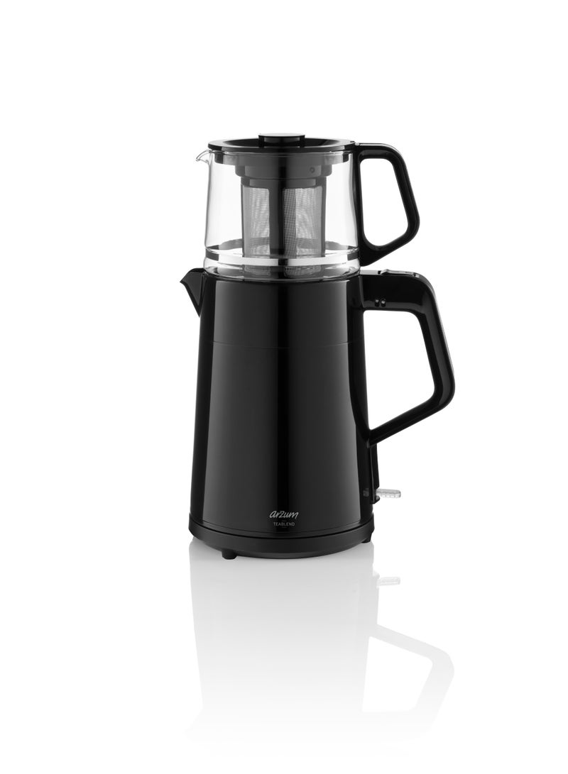 Arzum Teablend Electric Tea Maker 1.8L Kettle & 0.8L Glass Teapot (AR3141) Black AR3141-0100 black - Image 1