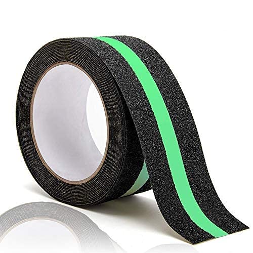 PLEXELLA NonSlip Traction Tapes with Glow Waterproof Luminous Anti Slip Grip Tape Glow in The Dark Tread Tape for Indoor Stair Slippery Surfaces with Radium Anti Slip Grip Tape50 mm x 5 Meter
