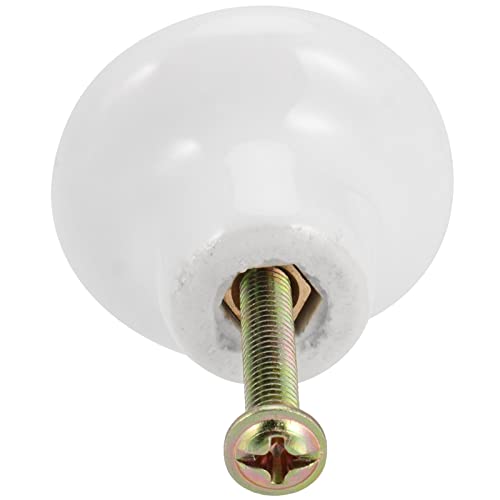 SINJEUN 35 PCS White Cabinet Knobs, Ceramic Door Knobs Pull, Round Drawer Knobs with M4 Screws, Pull Handle Knobs for Kitchen Cabinet, Office Cupboard, Bathroom Dresser - Image 5