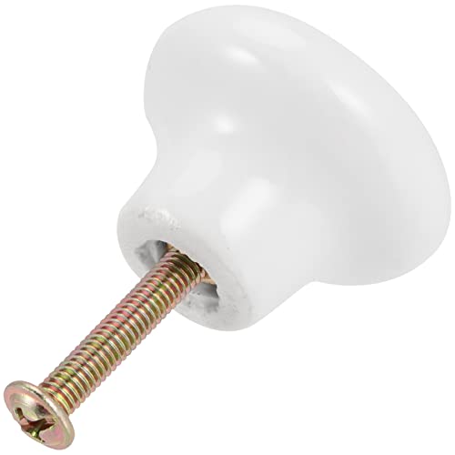 SINJEUN 35 PCS White Cabinet Knobs, Ceramic Door Knobs Pull, Round Drawer Knobs with M4 Screws, Pull Handle Knobs for Kitchen Cabinet, Office Cupboard, Bathroom Dresser - Image 4