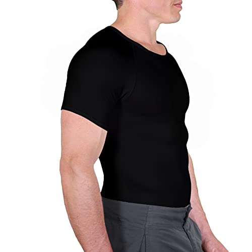 Esteem Apparel Men's Compression Shirt to Hide Gynecomastia Moobs Abs Chest Stomach Slimming Shapewear (Black, Small) - Image 4