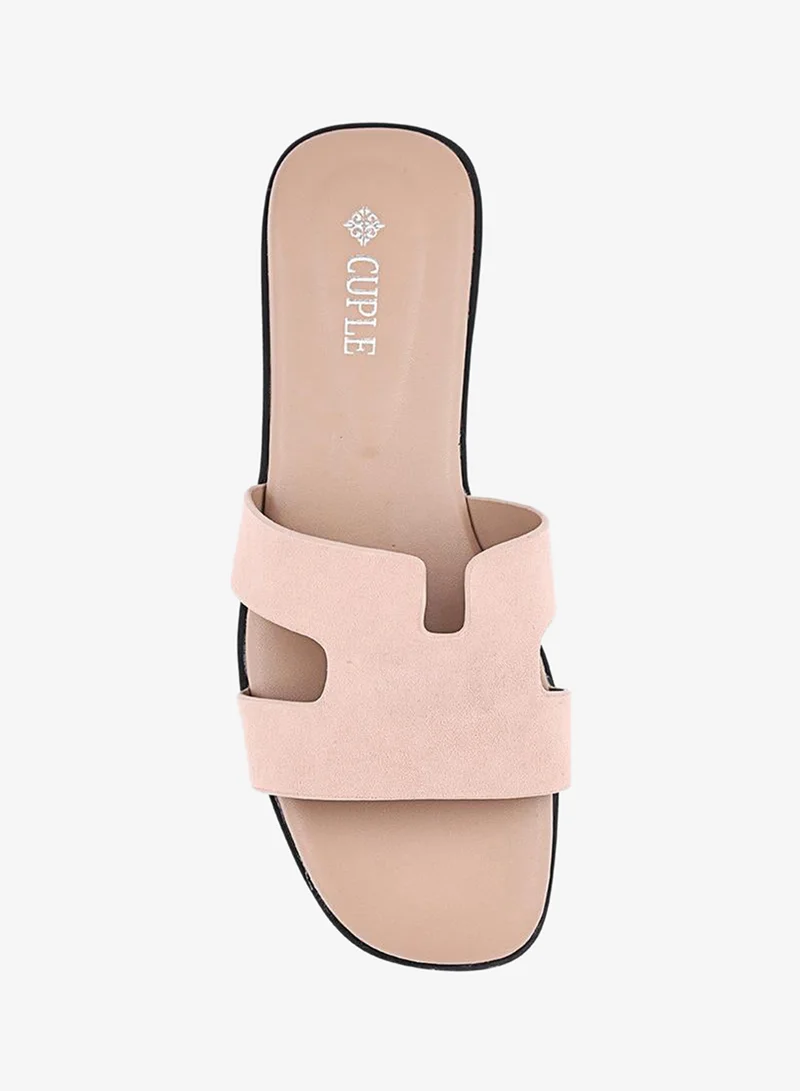Cuple Dark Beige Women Flat Slides for Women | Best Price UAE