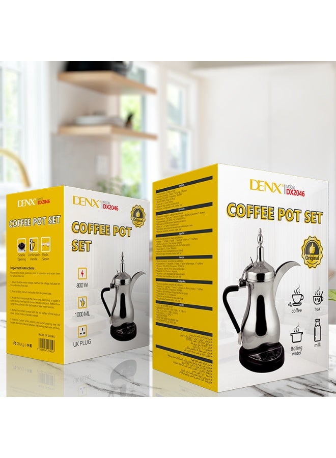Denx DX2046 coffee pot, 800 watts, 1 liter capacity, for preparing your hot drinks - Image 3