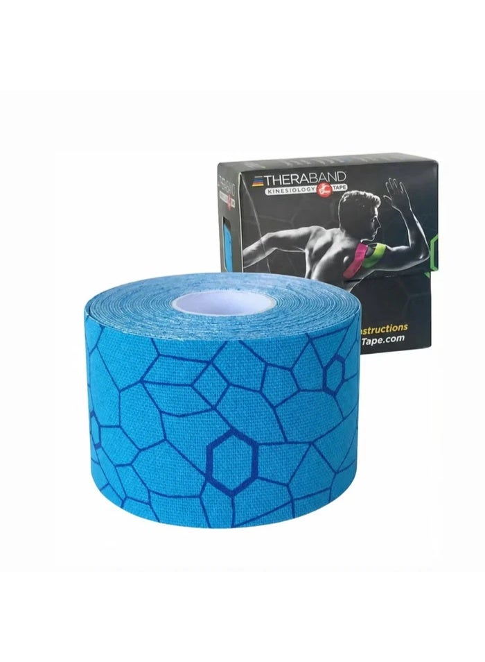 TheraBand Kinesiology Tape, Waterproof Physio Tape for Muscle & Joint Support with XactStretch Technology, Blue/Blue - Image 2