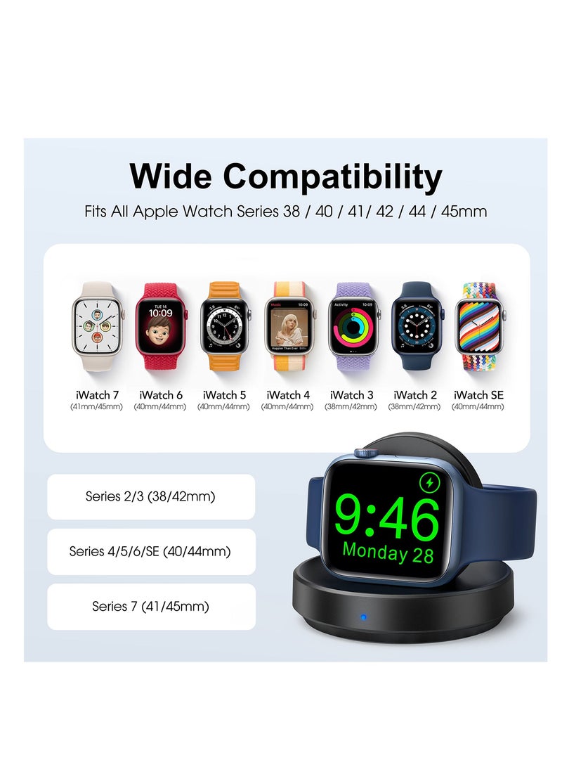 SYOSI Watch Charger Stand for Apple, Portable Magnetic Charging Dock for iWatch, Wireless Charging Station with Apple Watch Series 7 SE 6 5 4 3 2, Support Nightstand Mode - Image 2