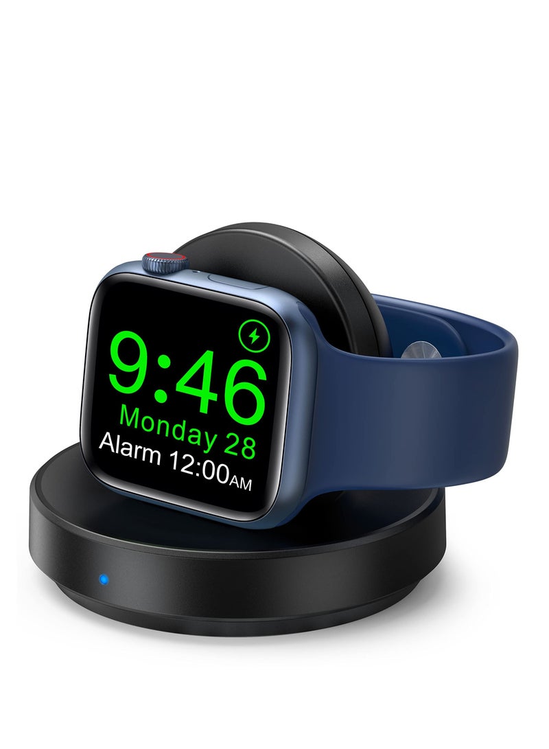 SYOSI Watch Charger Stand for Apple, Portable Magnetic Charging Dock for iWatch, Wireless Charging Station with Apple Watch Series 7 SE 6 5 4 3 2, Support Nightstand Mode - Image 1