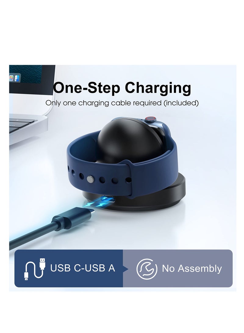 SYOSI Watch Charger Stand for Apple, Portable Magnetic Charging Dock for iWatch, Wireless Charging Station with Apple Watch Series 7 SE 6 5 4 3 2, Support Nightstand Mode - Image 4