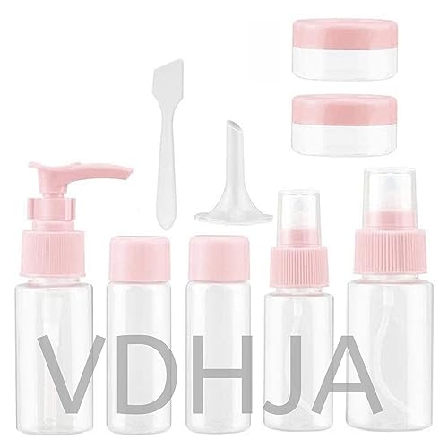 VDHJA Multipurpose Cosmetic Toiletries Travel Pouch Kit with Empty Refillable Spray Bottles (PINK) - Image 1