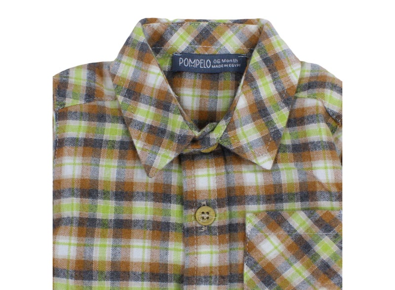 Pompelo Baby Boys Long-Sleeved Shirt – Brown - Image 2