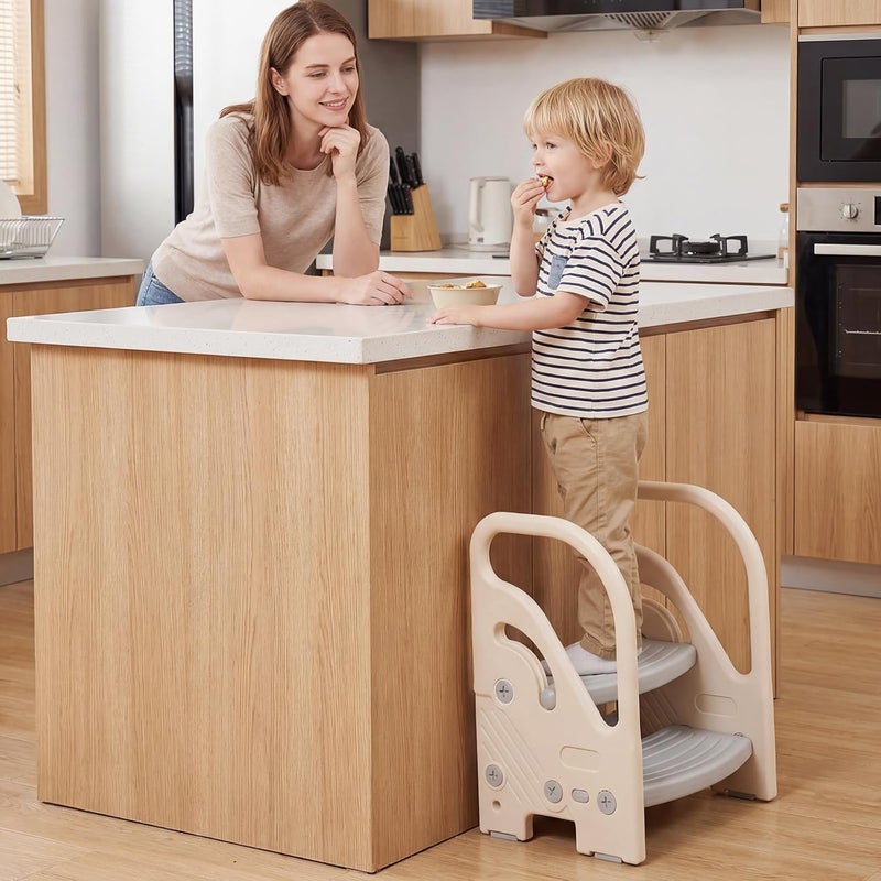 GLACER Step Stool, Toddler 2-Step Stool for Potty Training with Non-Slip Pads and Handles, Plastic Convertible Ladder for Bathroom Sink, Kitchen Counter & Nursery Bedroom - Image 2