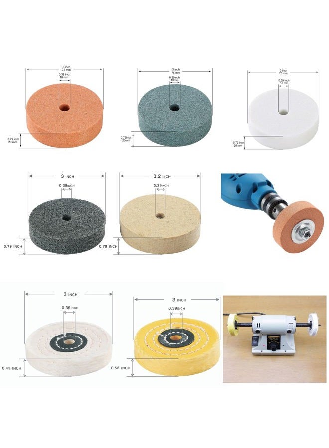 AmaCupid Grinding Wheel Kit 75mm (8 pieces). Suitable for mini polishers and electric drills. For sharpening, rust removal, and polishing. Ideal for home DIY projects - Image 3
