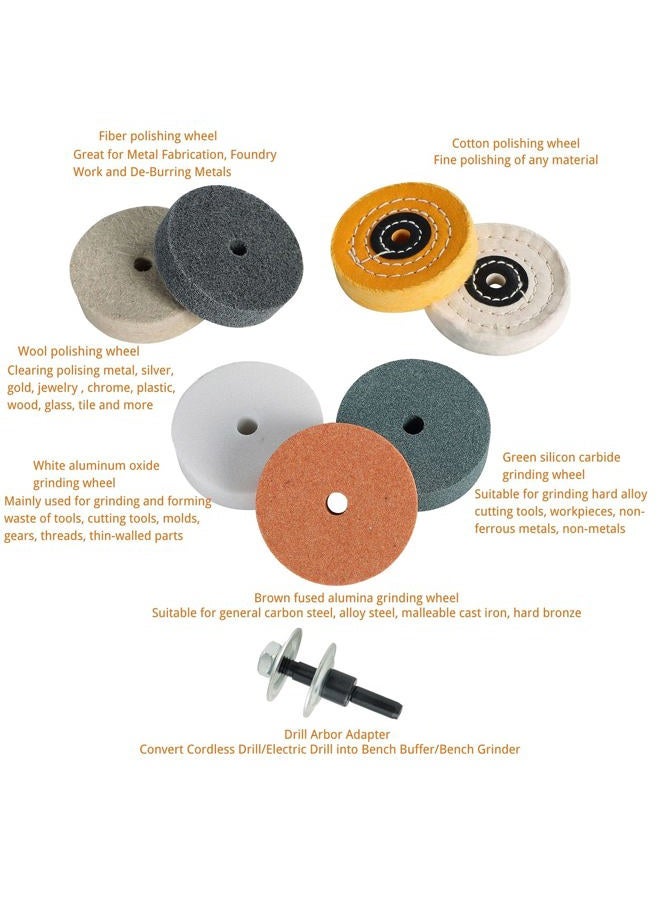 AmaCupid Grinding Wheel Kit 75mm (8 pieces). Suitable for mini polishers and electric drills. For sharpening, rust removal, and polishing. Ideal for home DIY projects - Image 2