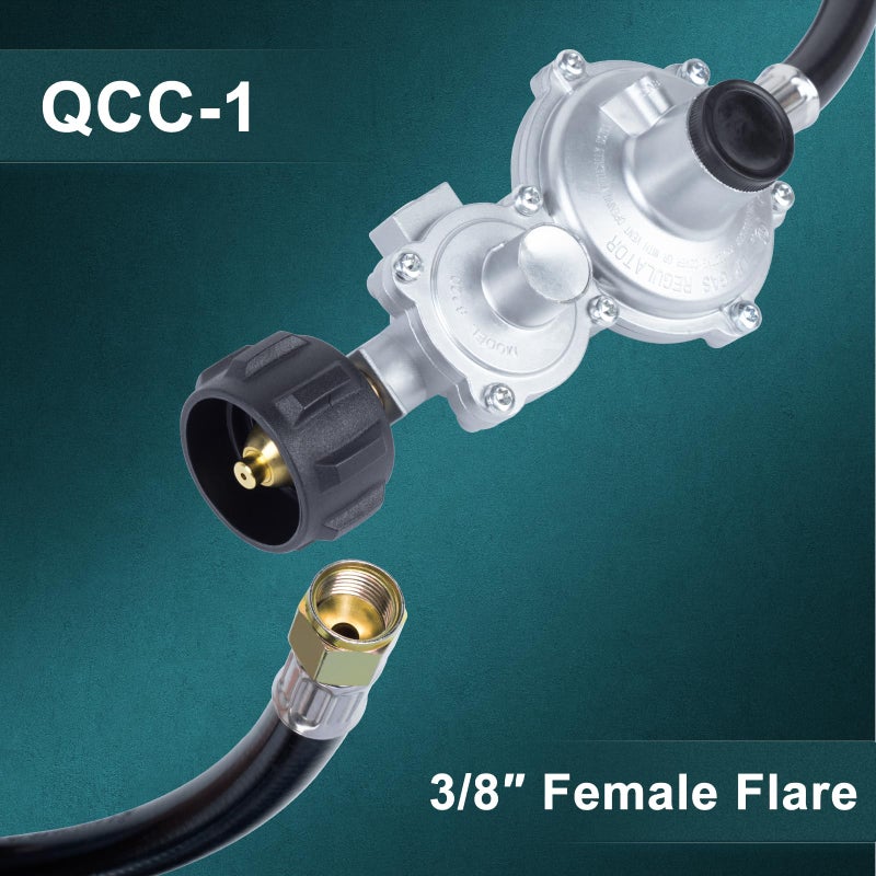 GASPRO 5 FT Two Stage Propane Regulator Hose with QCC and 3/8" Female for RV, Grill, Fire Pit, Gas Stove/Range More - Image 2