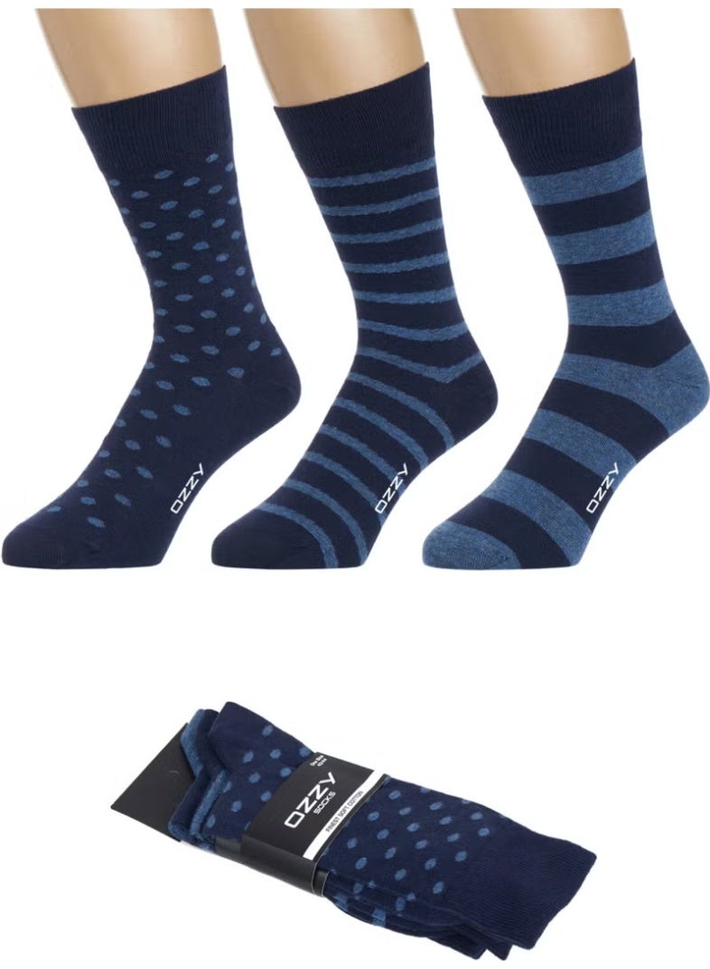 Ozzy Socks Men's Seamless Combed Cotton All Season Socks, 3 Pairs - Image 1