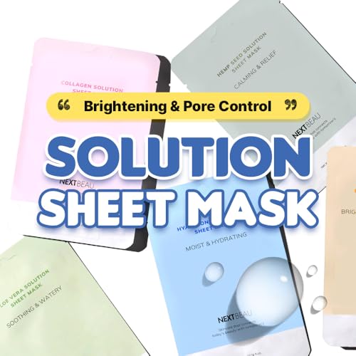 NEXTBEAU Solution Sheet Korean Collagen Face Mask for Skincare 5 Types x 2 Sets Moisturizing and Firming - Image 2